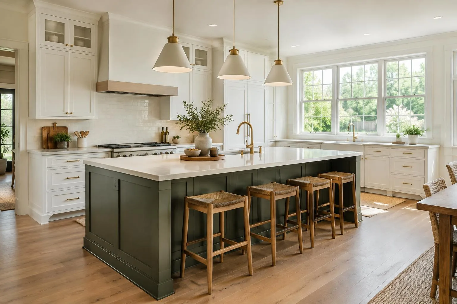 Illustrative finished kitchen with custom cabinetry